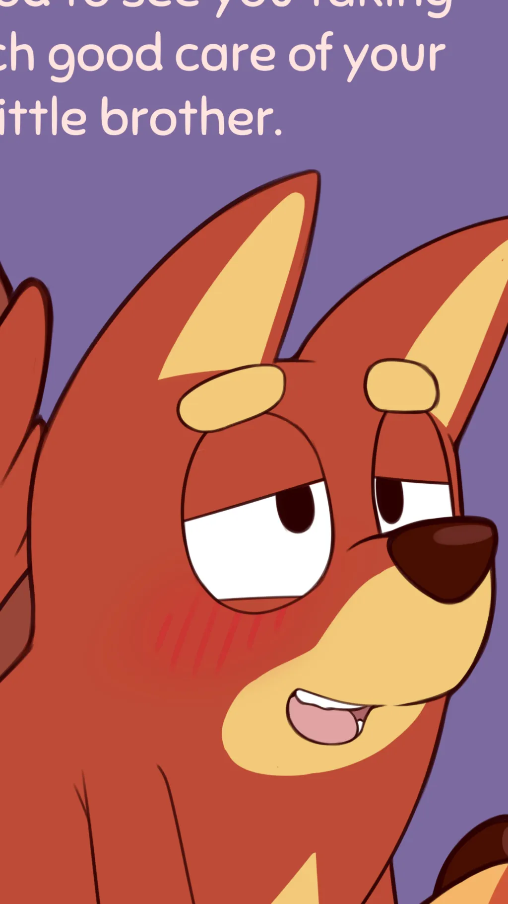 ai character: Rusty X Bluey background