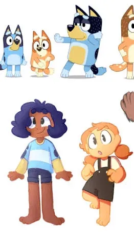 ai character: Bluey bingo (human background