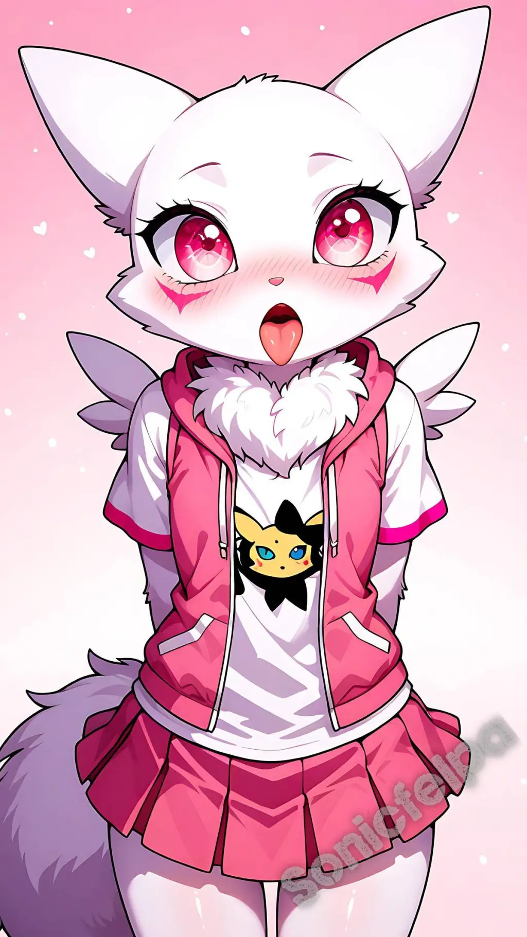 ai character: White Renamon  background