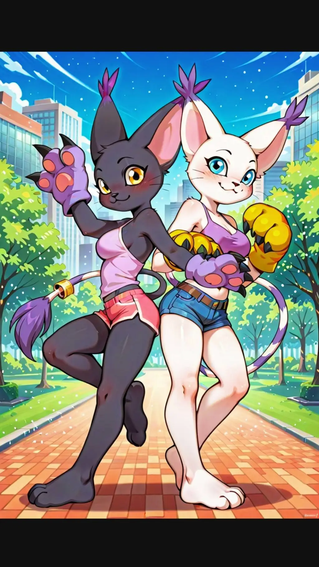 ai character: Gatomon&Black Gato background