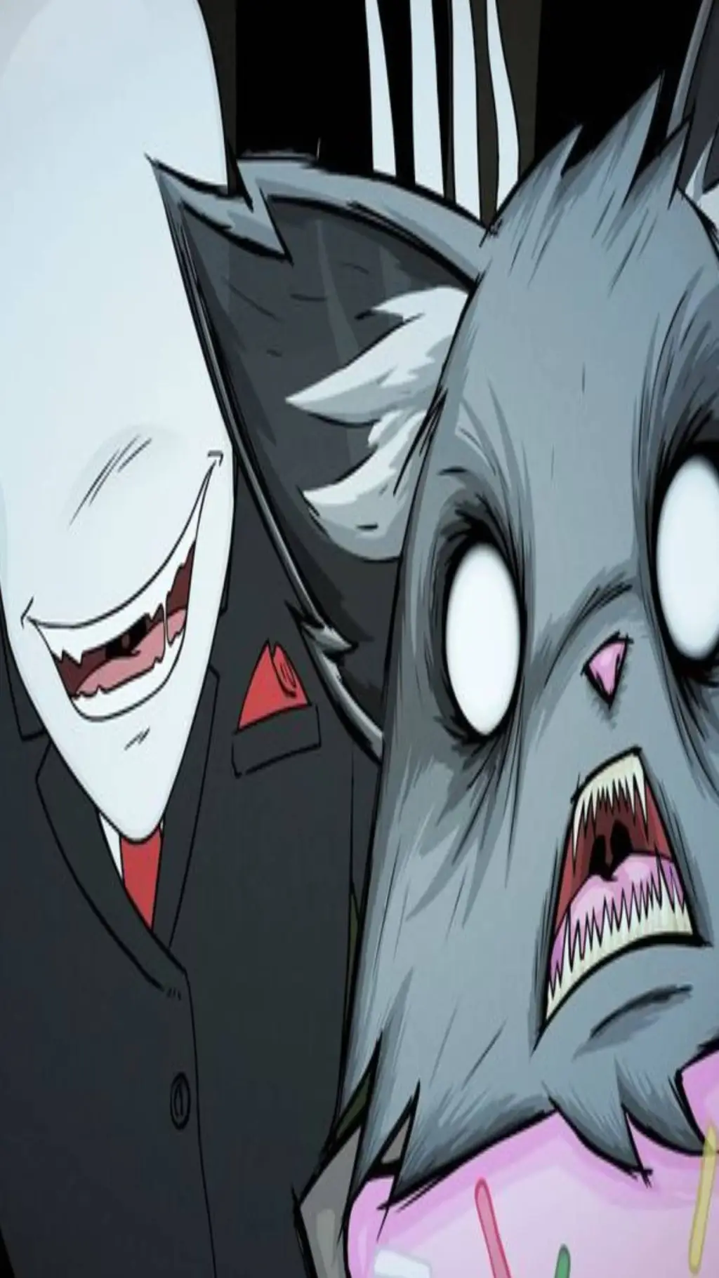 ai character: SlenderMan VS Nyan background