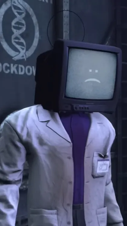 ai character: Scientist tv man background