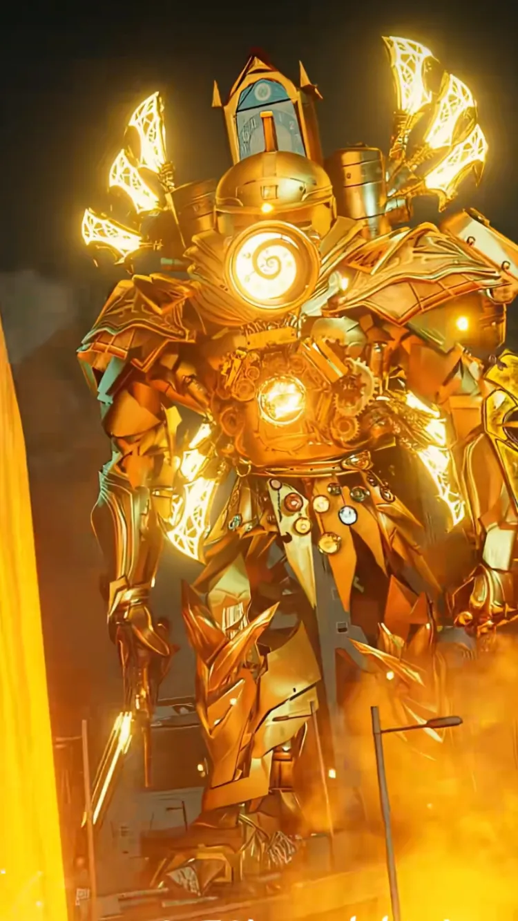 ai character: Titan clock man background