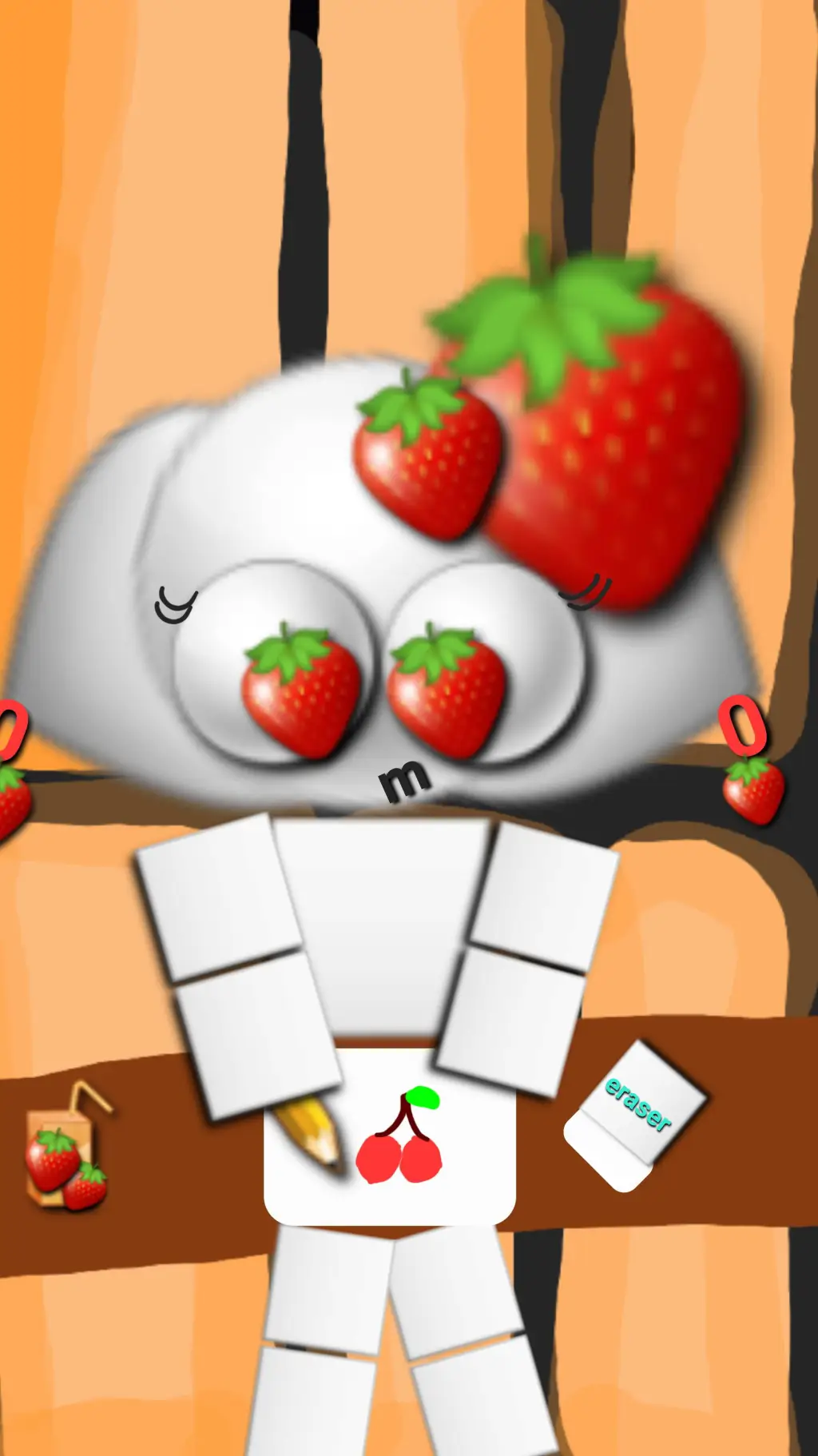 ai character: strawberry cat background