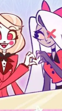 ai character: Vaggie e charlie  background