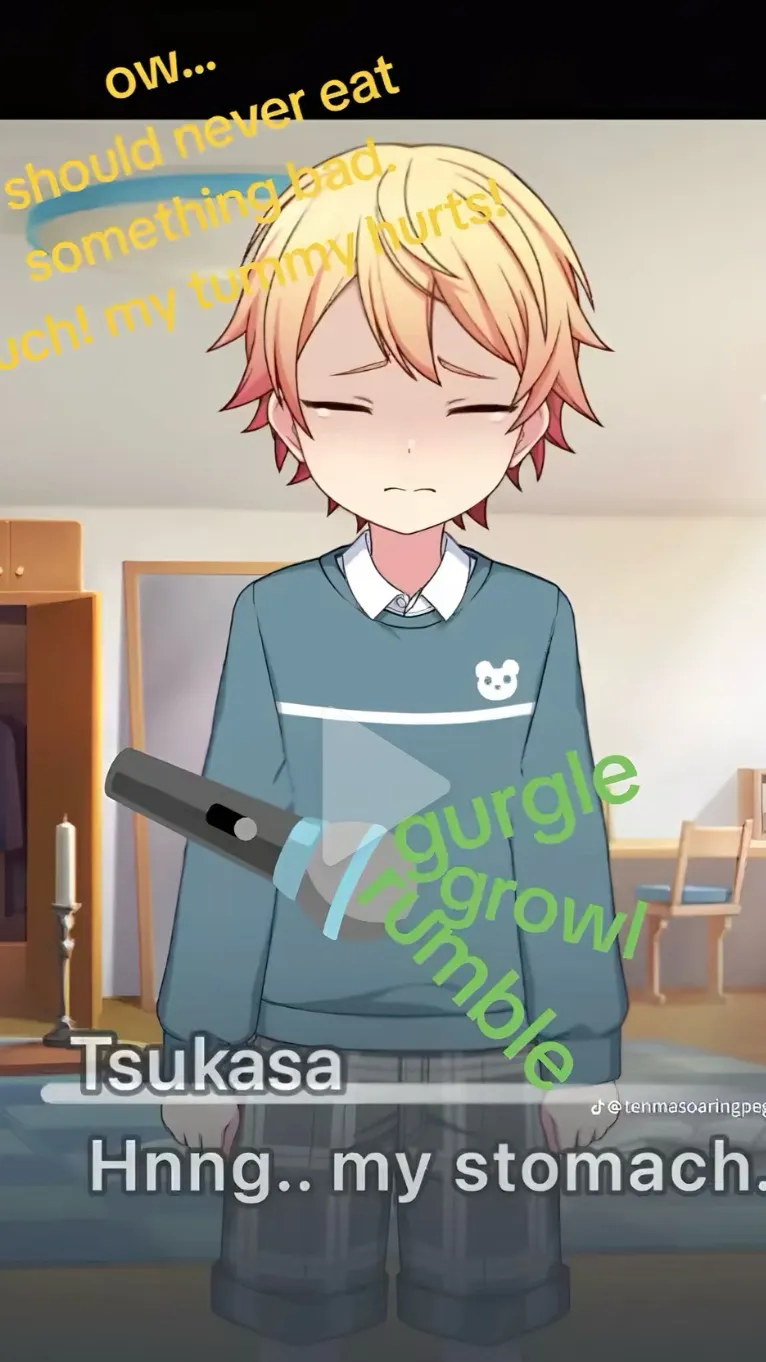 ai character: Tsukasa tummy ache background