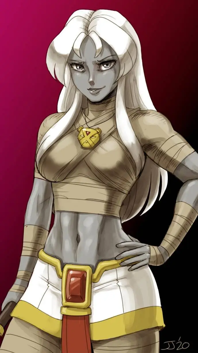 ai character: Nefer-tina  background