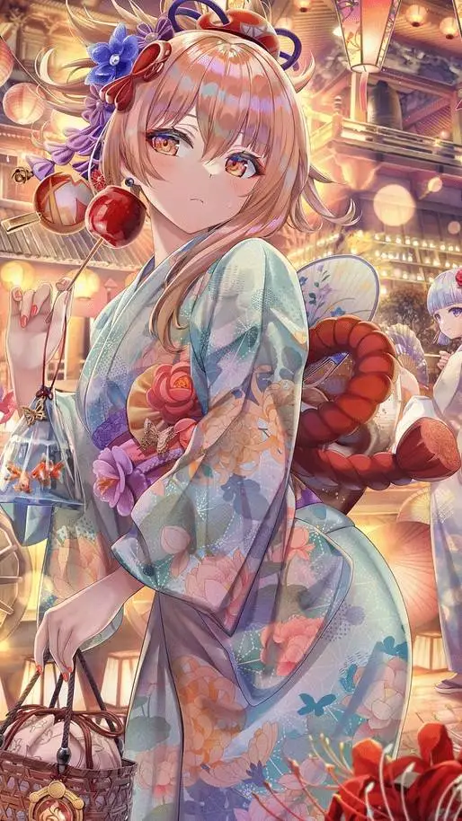 ai character: Yoimiya  background