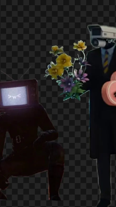 ai character: Tv woman X brown  background