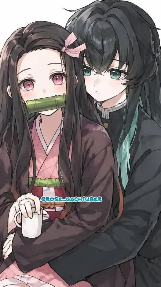 ai character: nezuko×Muichiro  background
