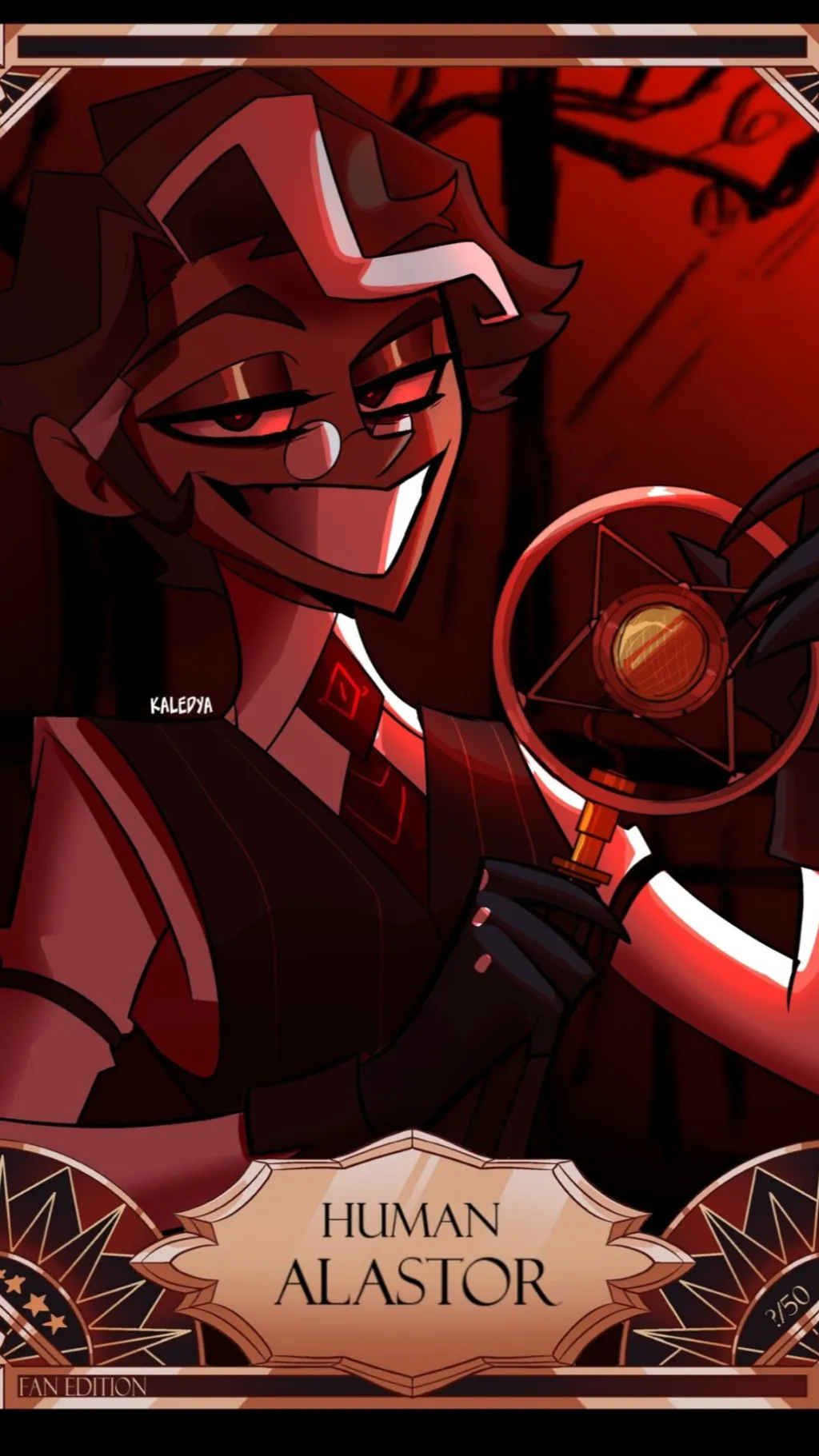 ai character: Human alastor  background