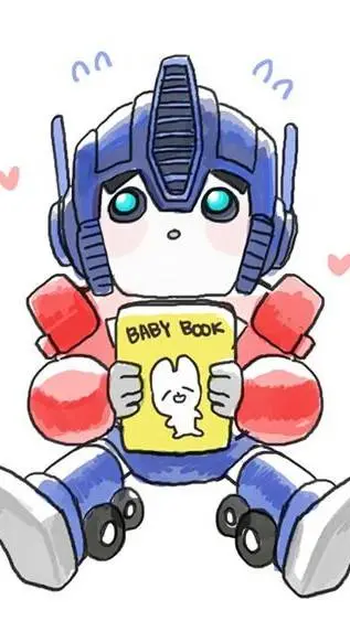 ai character: baby optimus  background
