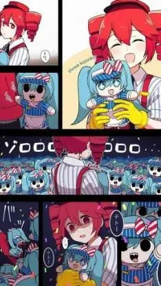 ai character: Teto saves Miku! background