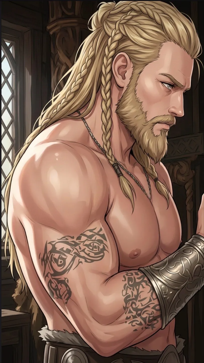 ai character: Thorvald The Red background