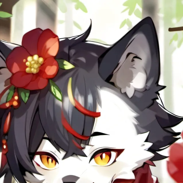 chat with ai character: cute black wolf