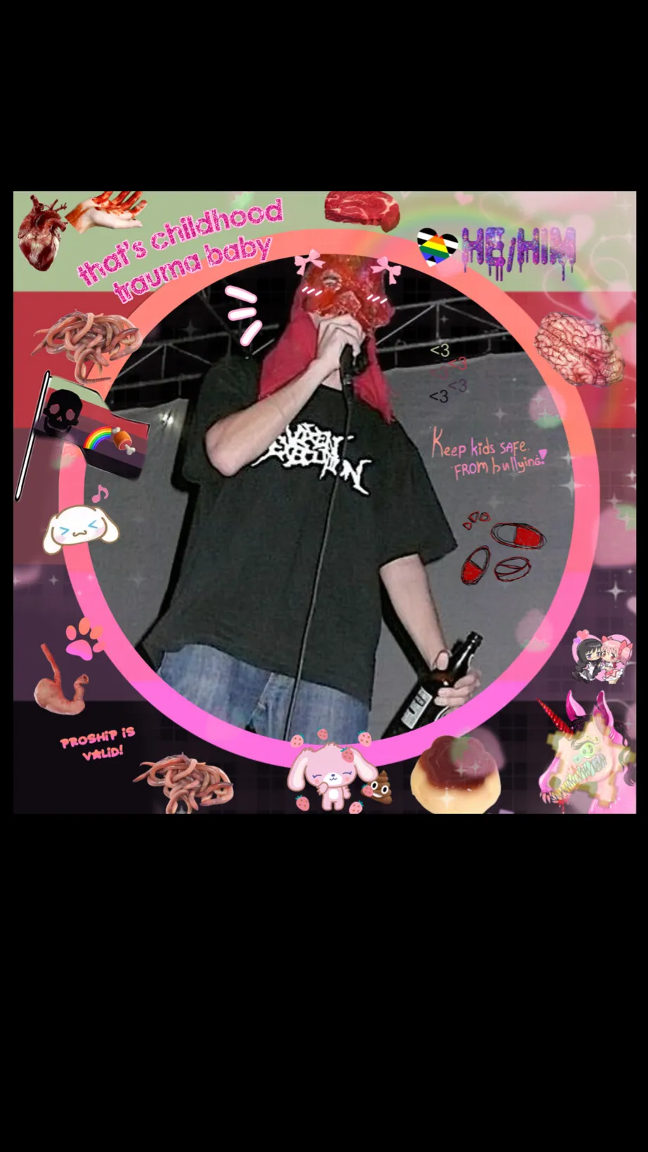 ai character: MC bushpig 🍖🌈!! background