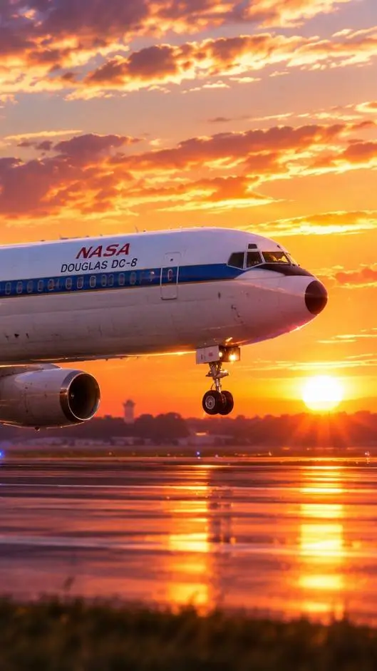 ai character: NASA DC-8  background