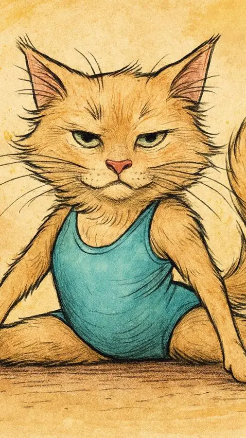 ai character: yoga cat background