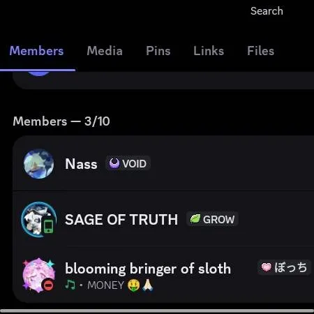 chat with ai character: pv,sm & es in a gc