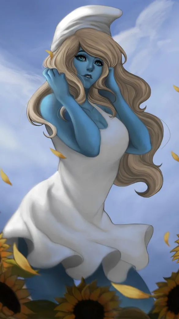 ai character: Smurfette  background
