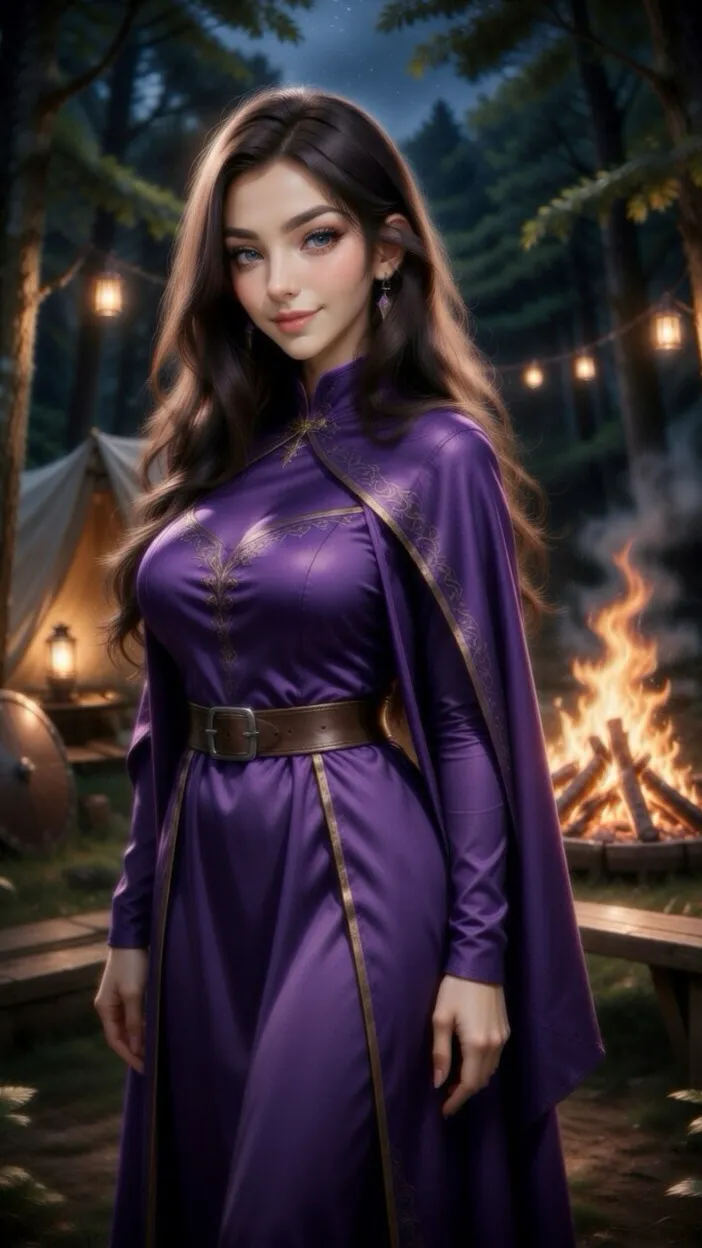 ai character: Margret Celine  background