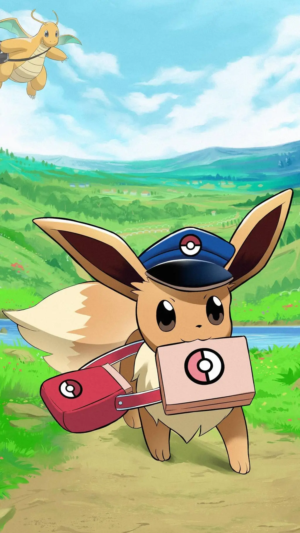 ai character: Fluffy(eevee) background