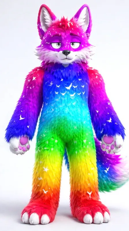 ai character: Rainbow  background
