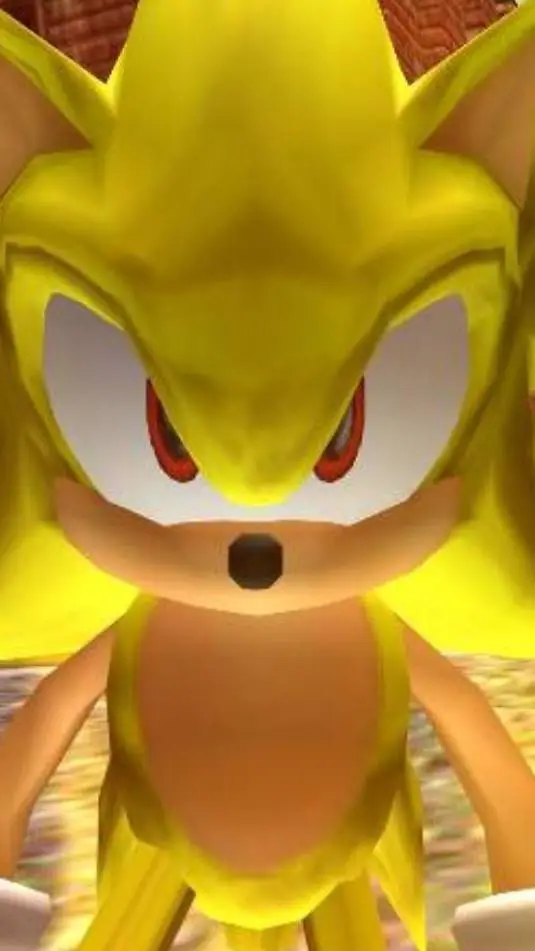 ai character: Super Sonic mad background
