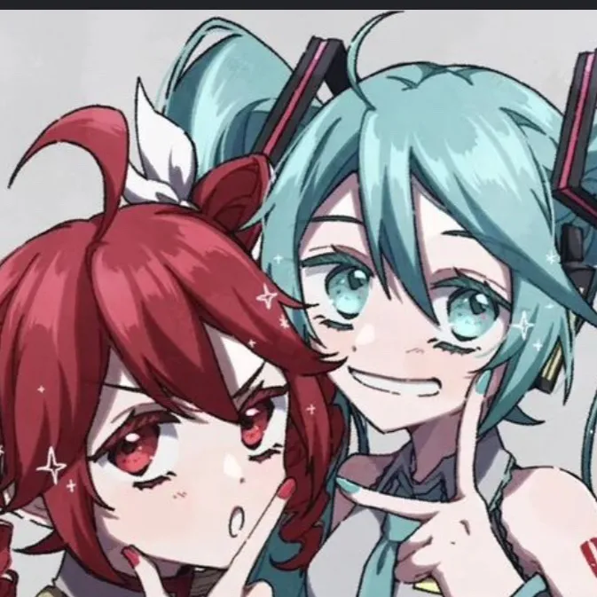 chat with ai character: ❤️Teto e Miku🩵