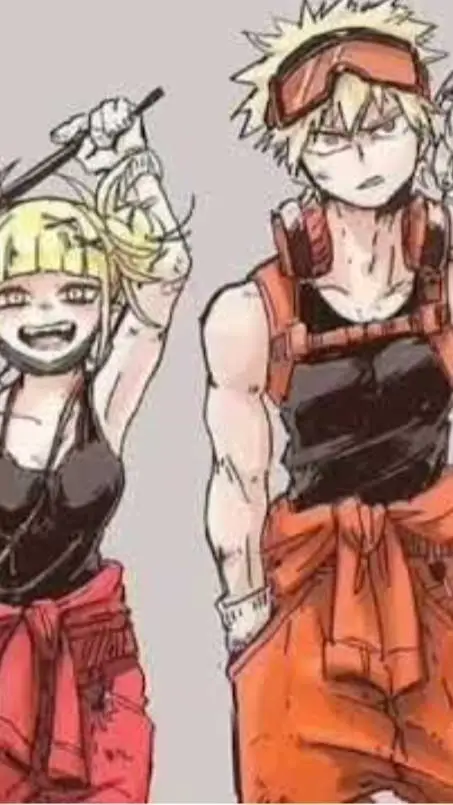 ai character: bakugo and toga background