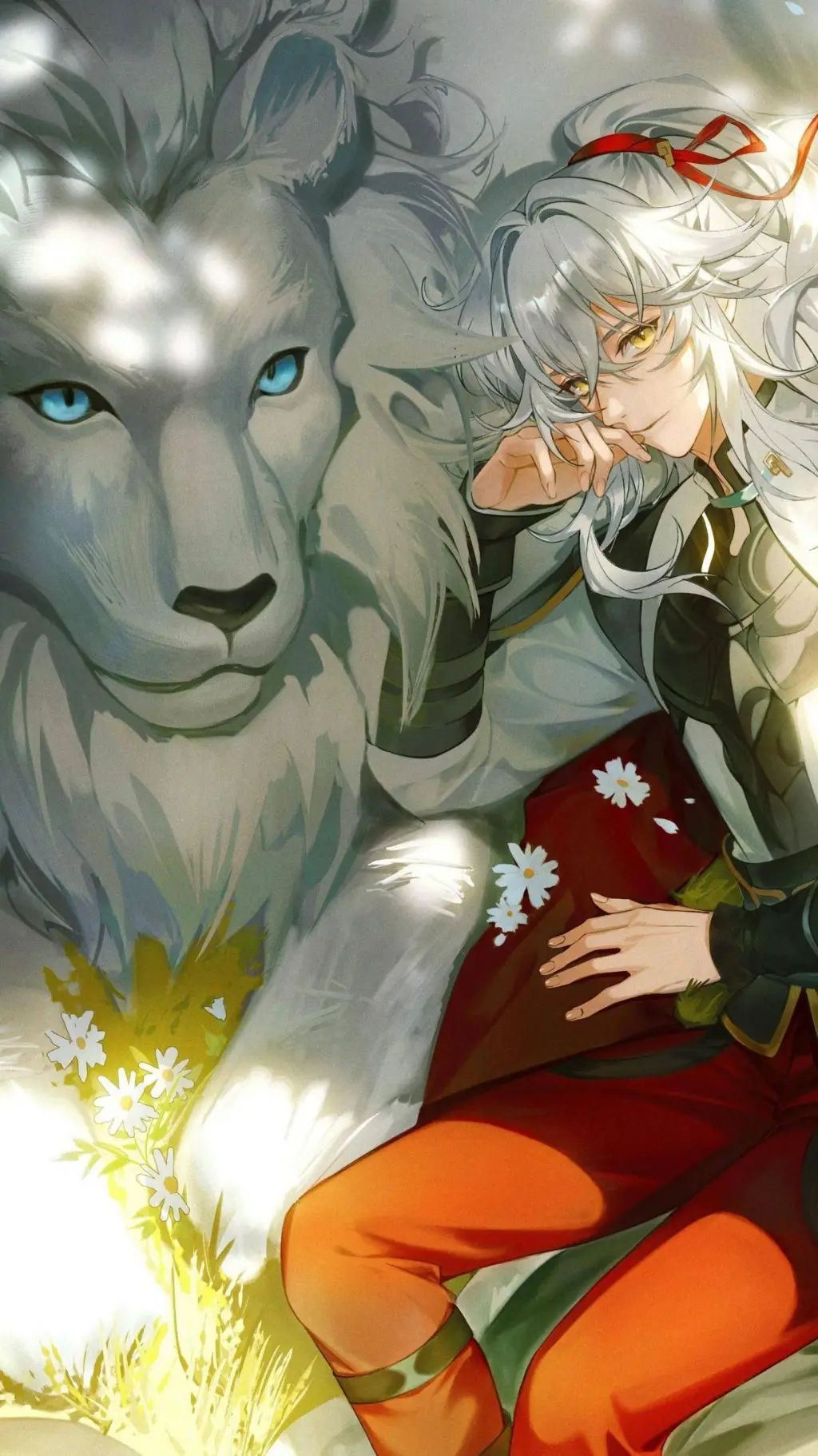 ai character: Lion prince  background