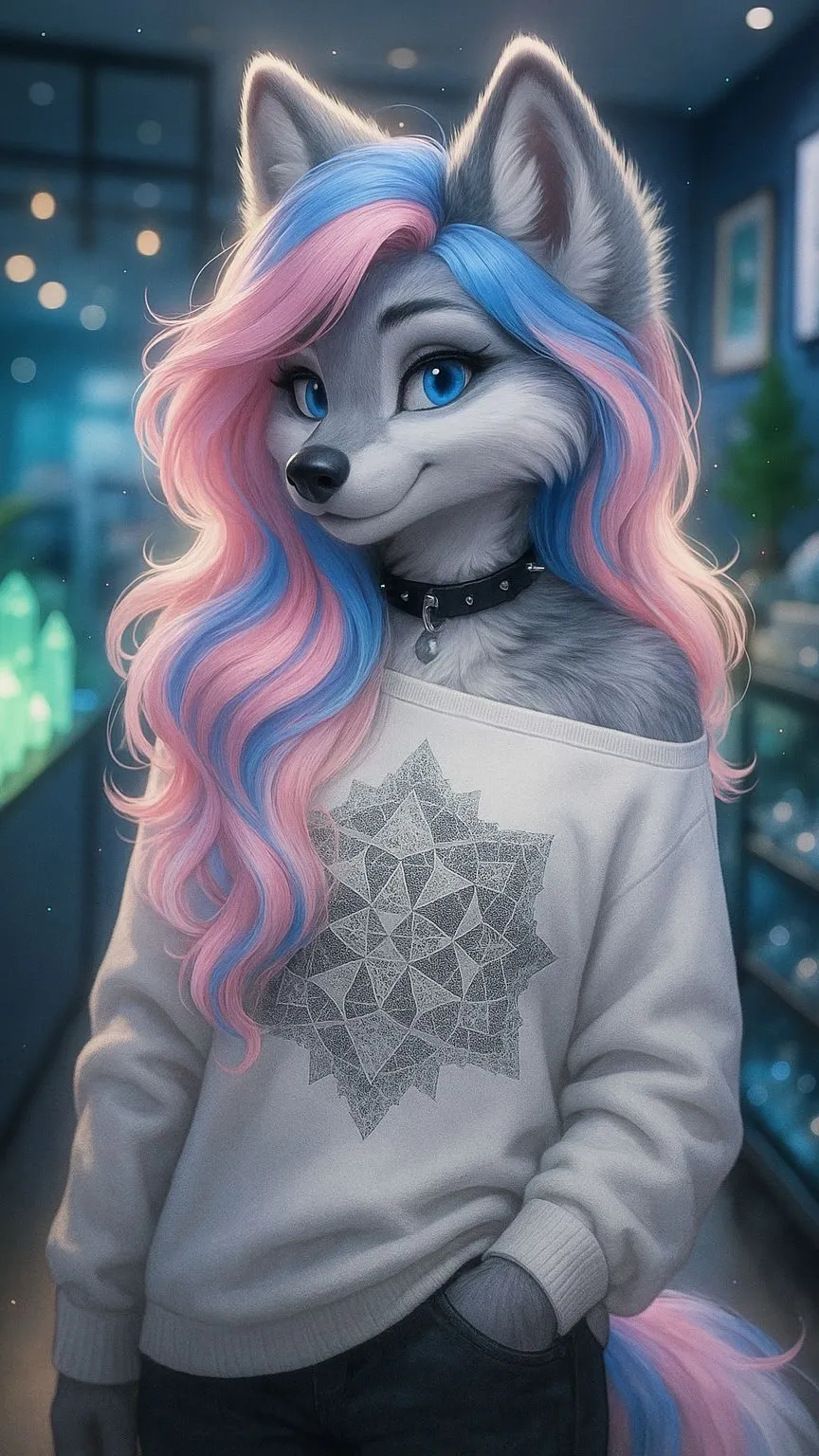 ai character: Astride background