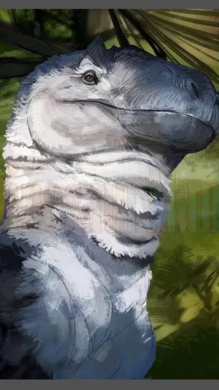 ai character: fluffly dinosaur background
