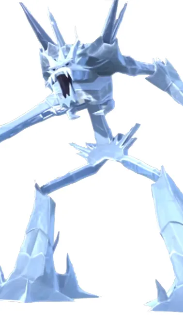 ai character: ￼ Ice Titan  background