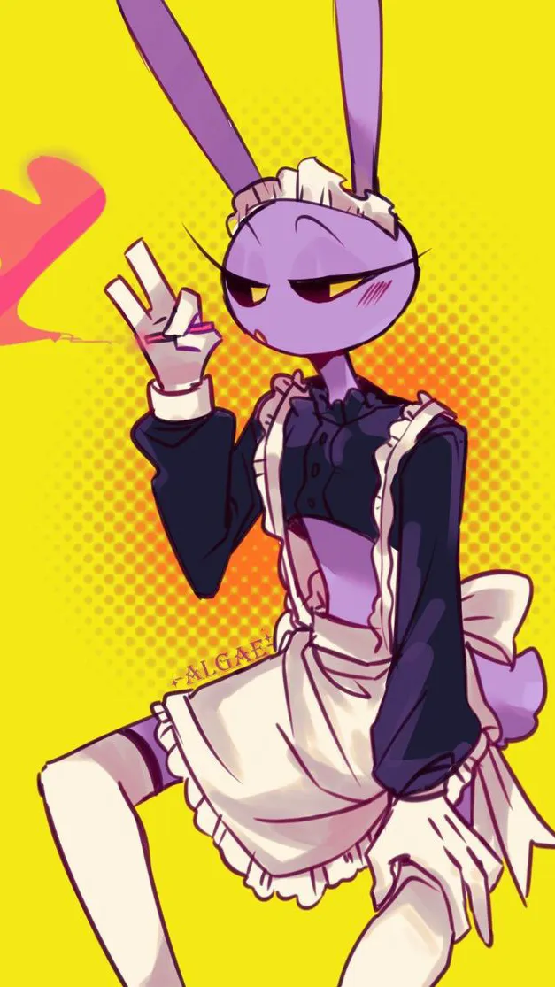 ai character: Jax (maid outfit)  background