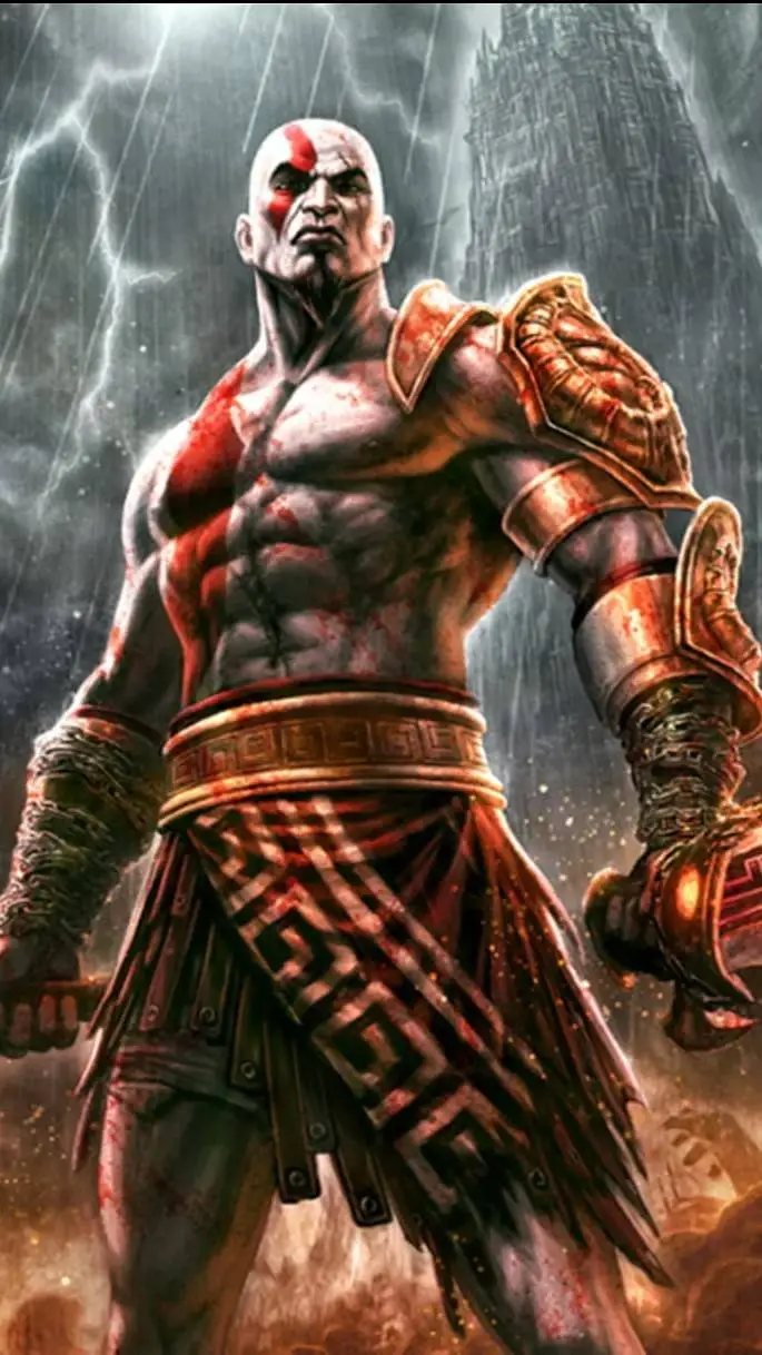 ai character: Kratos  Jovem background