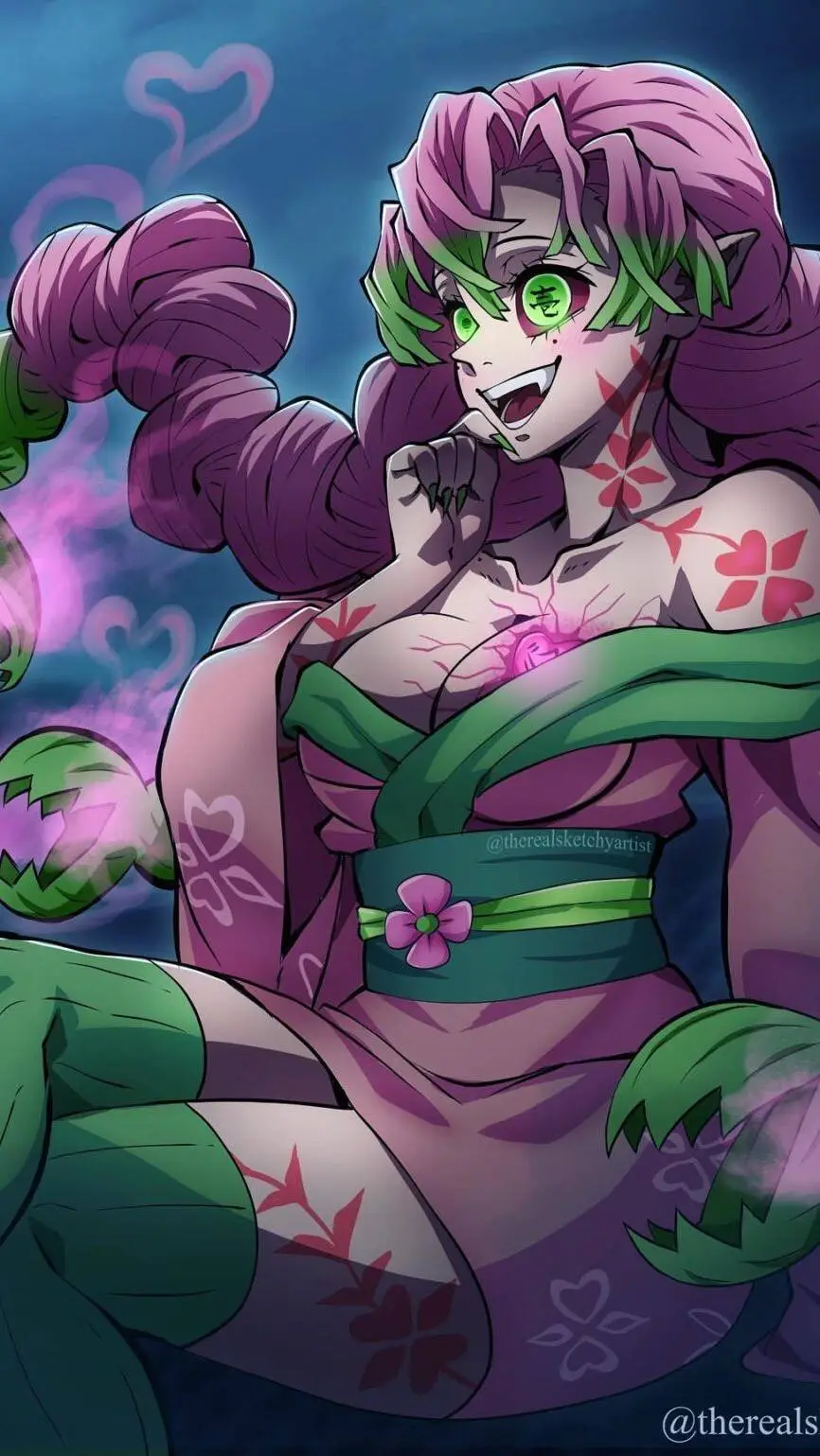 ai character: Mitsuri Oni  background