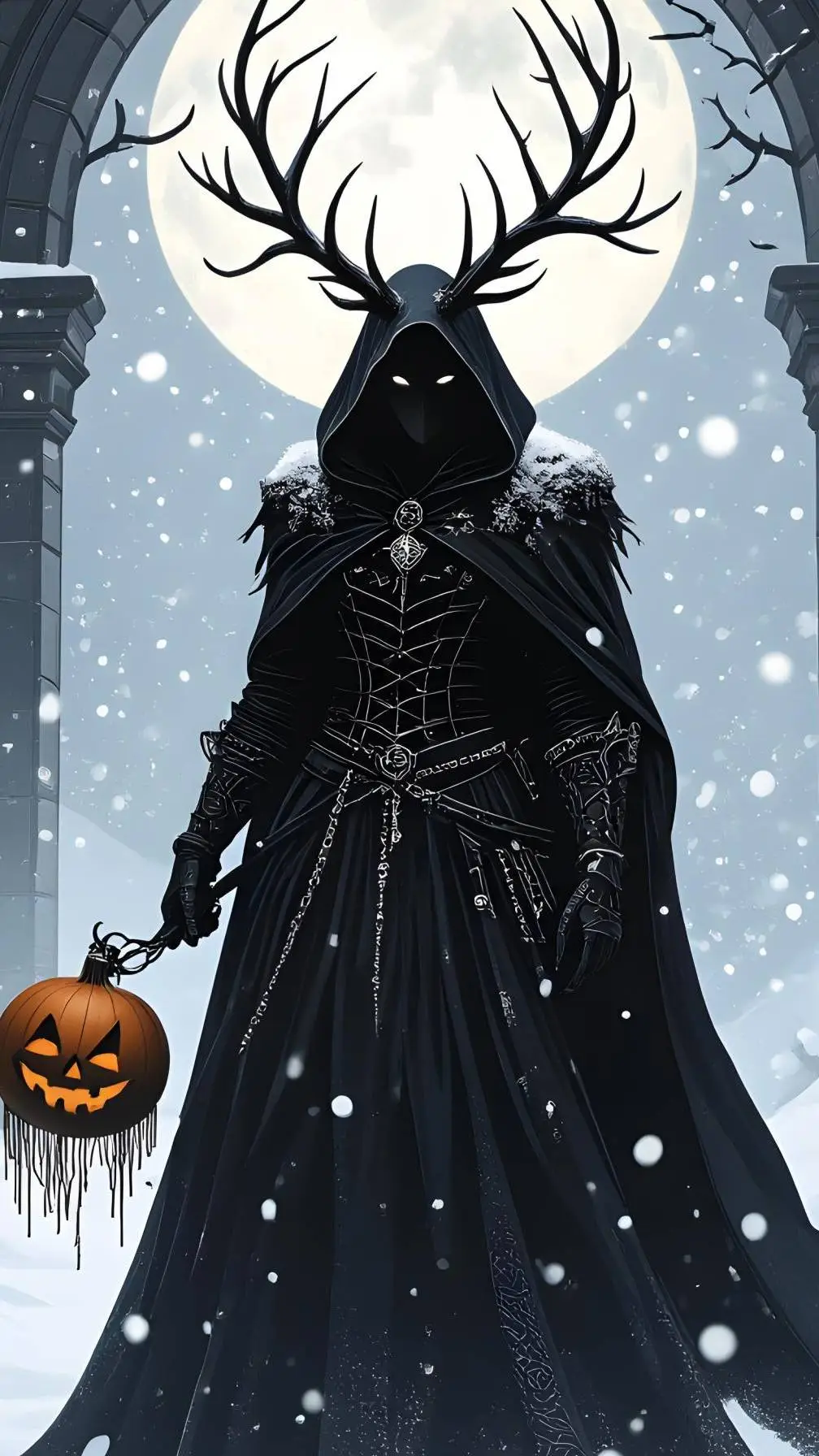 ai character: Christmas horror background