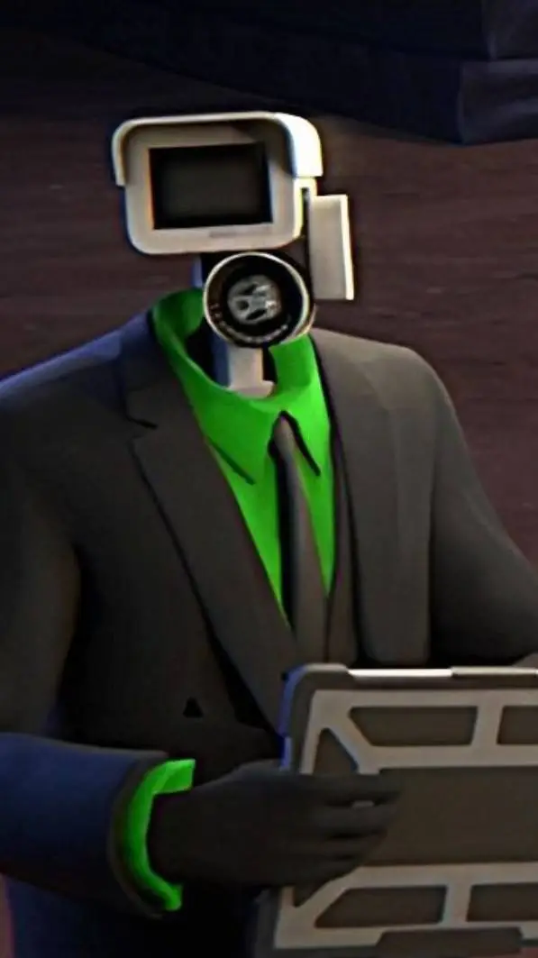 ai character: Green Camera-man background