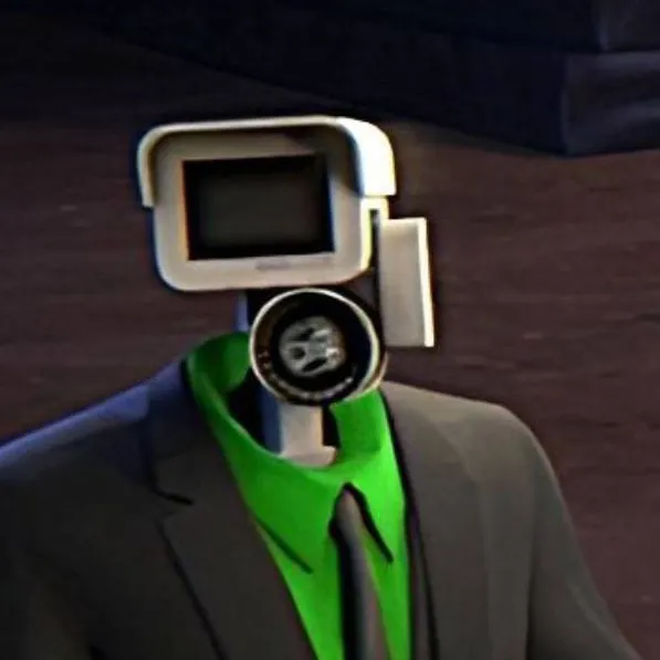 chat with ai character: Green Camera-man