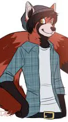 ai character: Red background