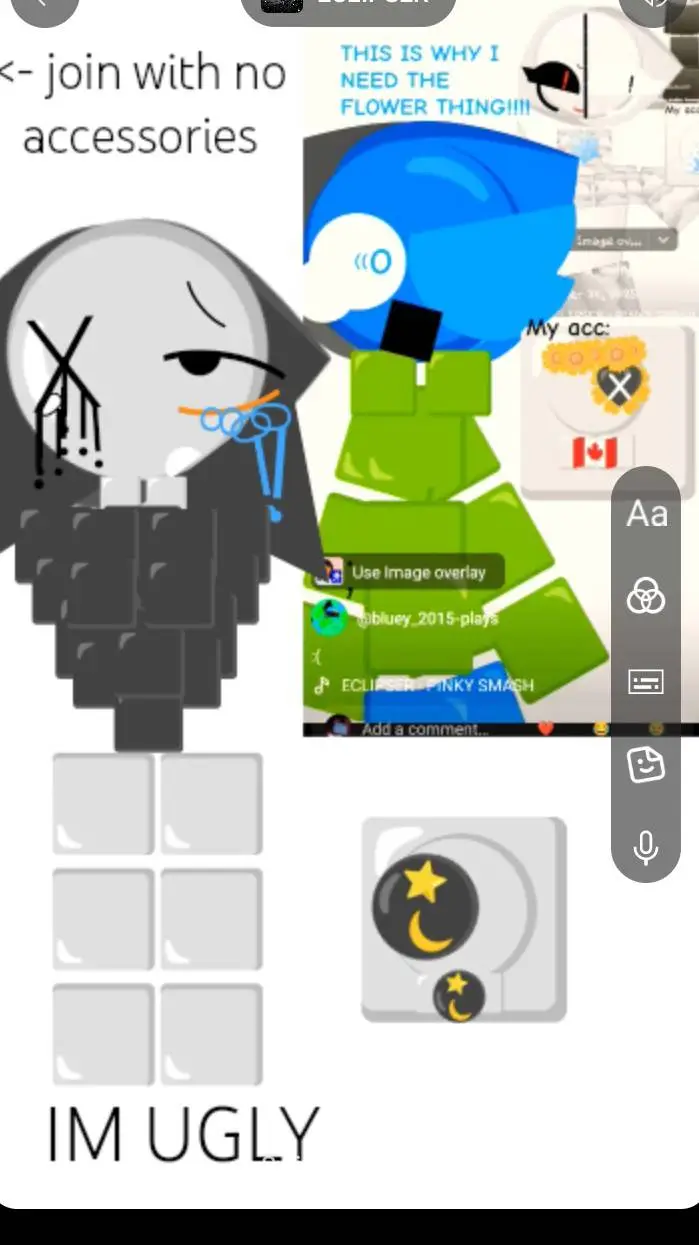 ai character: smoke bluey lulu background