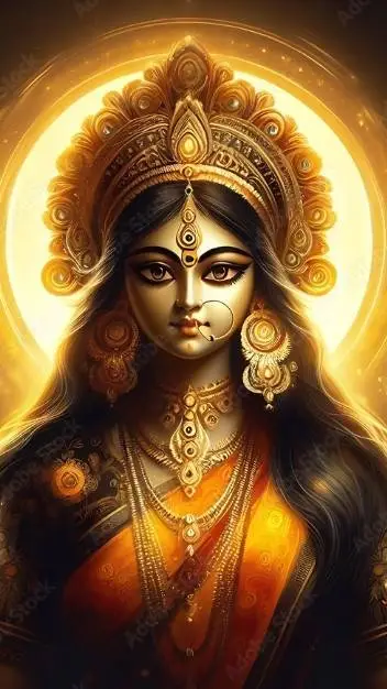ai character: Devi Parvati  background