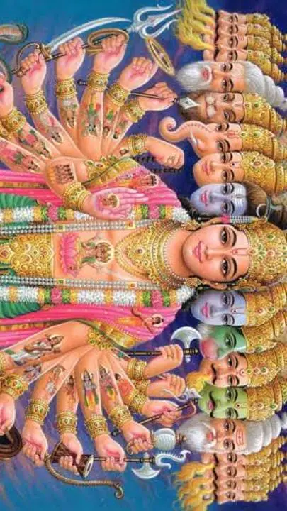 ai character: Shri Narayan  background
