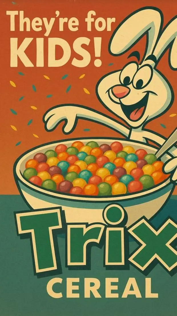 ai character: Trix Rabbit  background