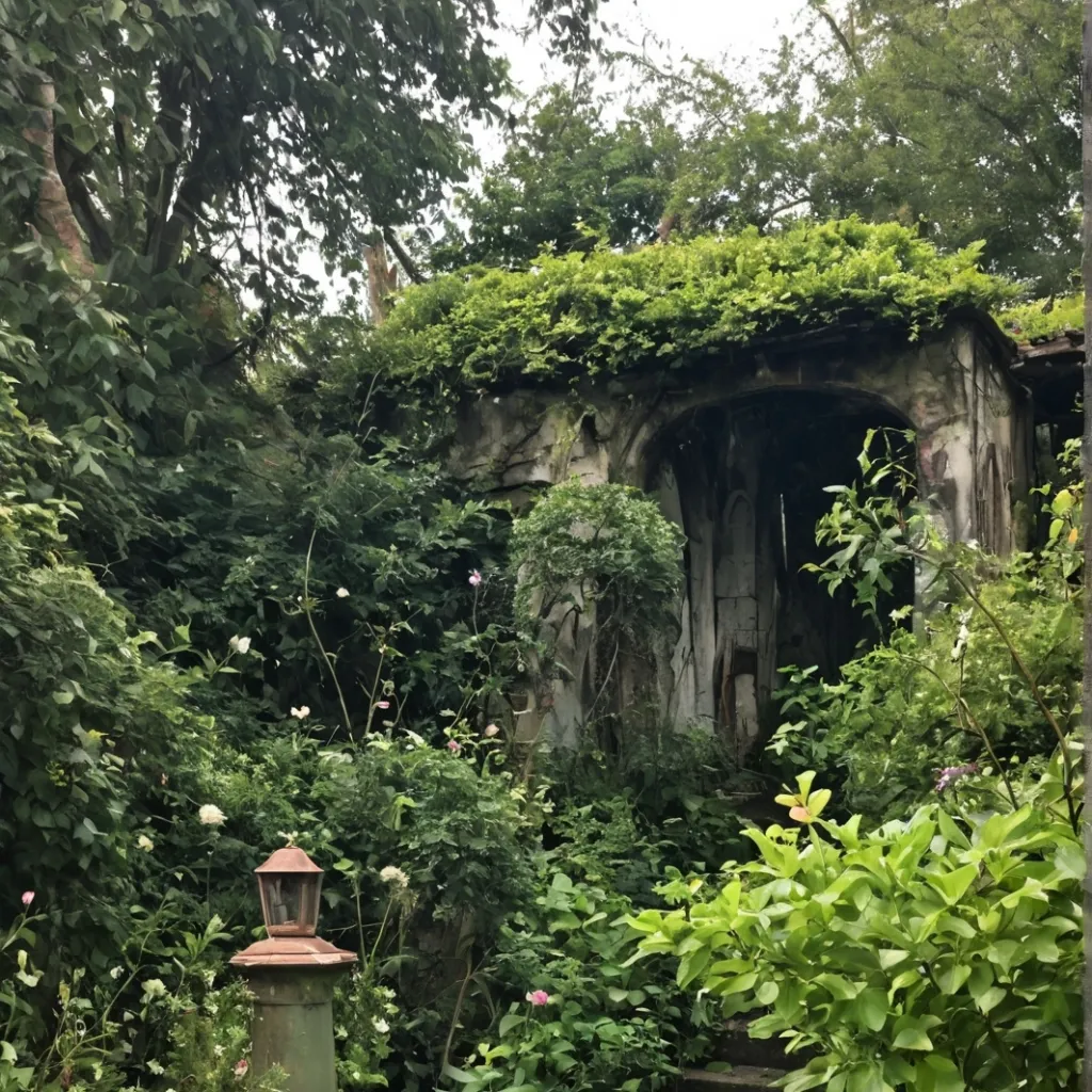 chat with ai character: Abandoned garden 