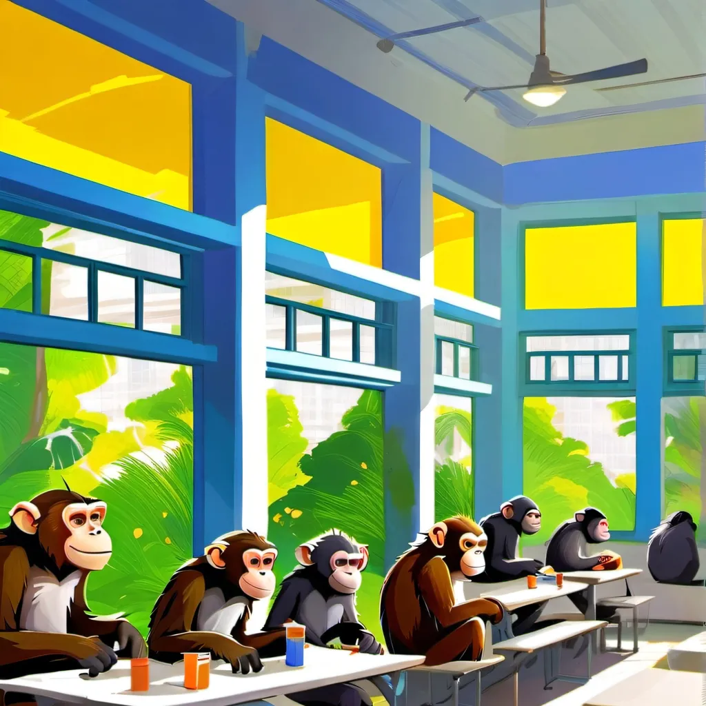 chat with ai character: Monkey lunch class