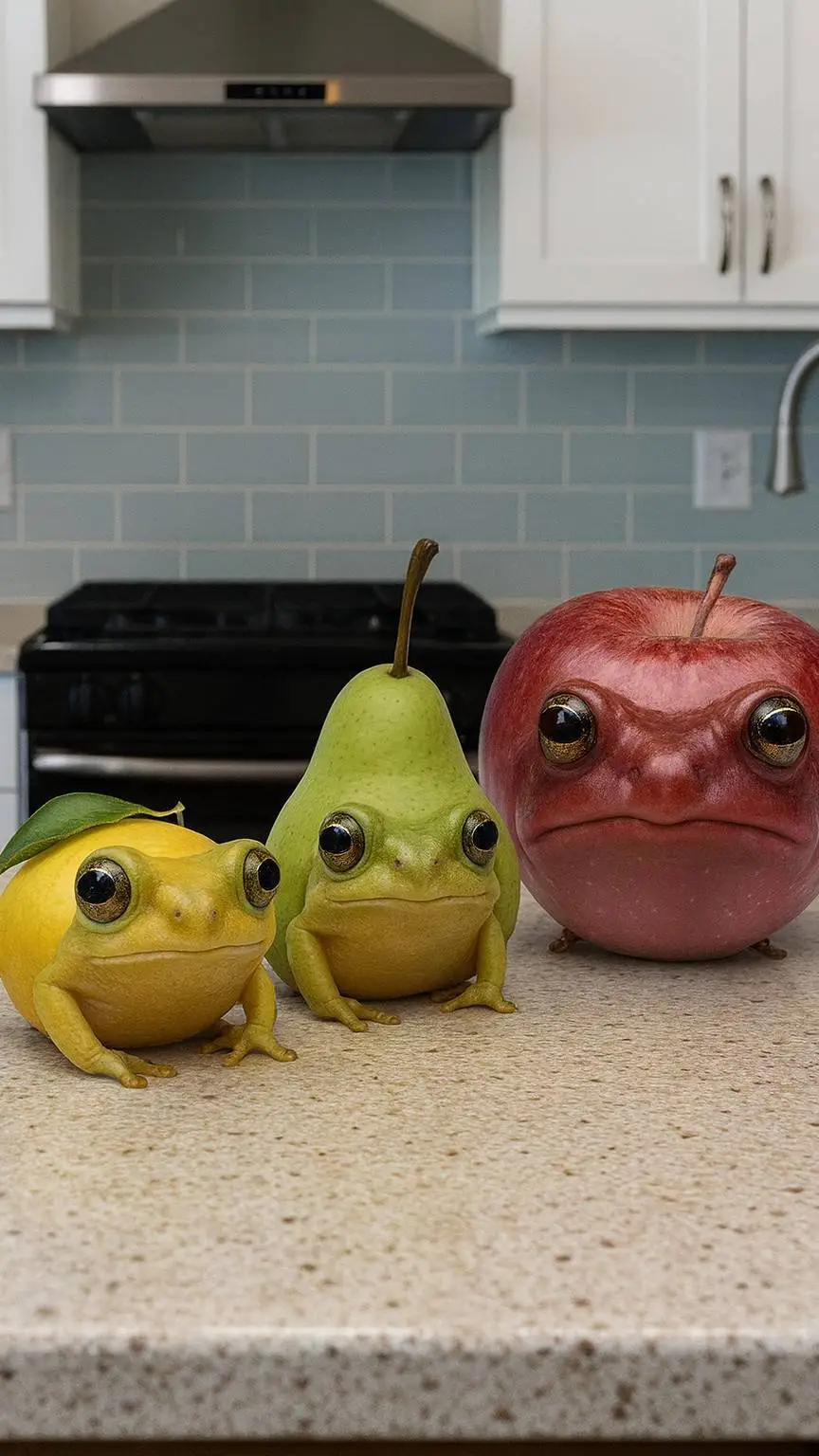 ai character: frog fruit-trio background