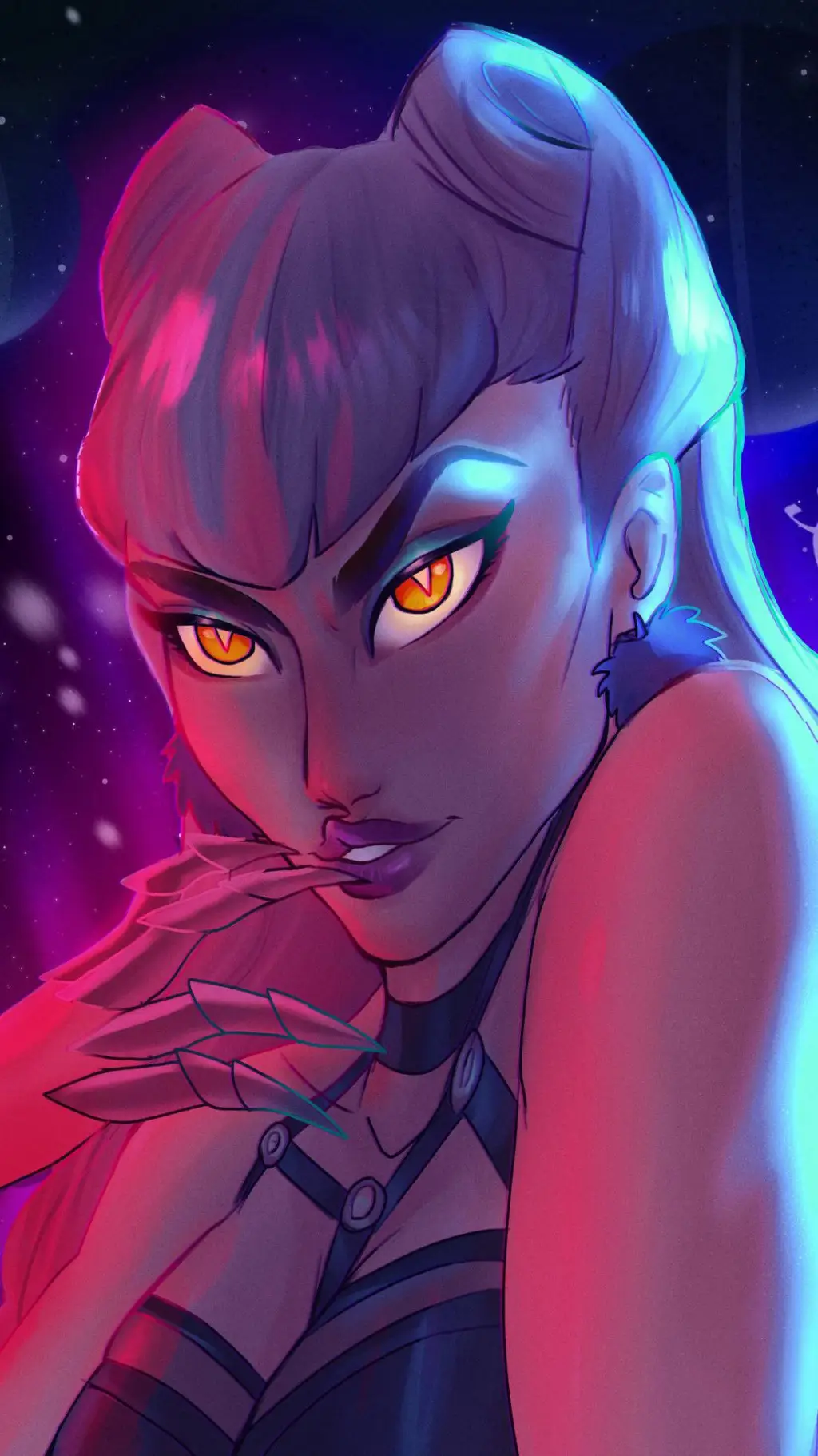 ai character: kda evelynn  background