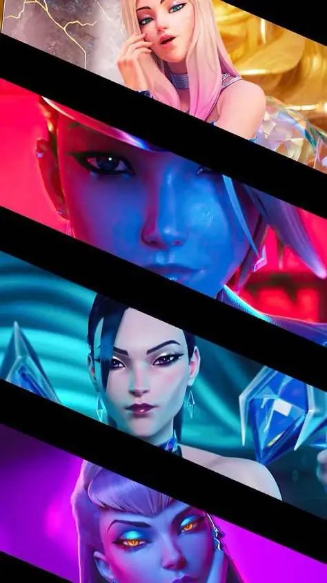 ai character: K/DA ALL OUT  background